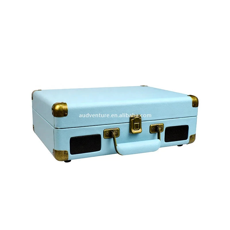 KTX-677715 Bluetooth Suitcase Record Player with 3 Speed Options and Integrated Speakers