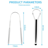 HKM-504147 Stainless Steel U-Shaped Tongue Cleaner Set with Laser Logo - Oral Care Hygiene Kit