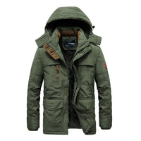 HKM-422867 New Men's Style Winter Medium Length Hooded Jacket Large Size Thickening Outdoor Winter Coat Men's Coats