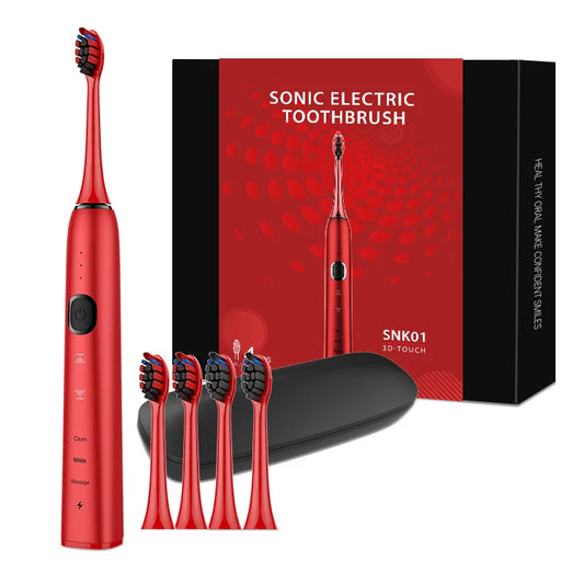 HKM-536915 Custom Shaped Type C Sonic Self-Cleaning Extra Soft Electric Toothbrush with Replacement Heads