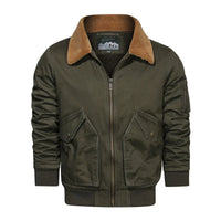 HKM-652243 Men's Winter Lapel Jacket Velvet Thickened Sports Pilot Jacket Added Cashmere Thickened Velvet Men's Coats