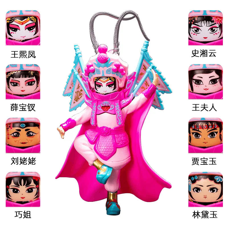 KTX-470035 Chinese Face-Changing Opera Doll Action Figure - Peking Mask PVC Model