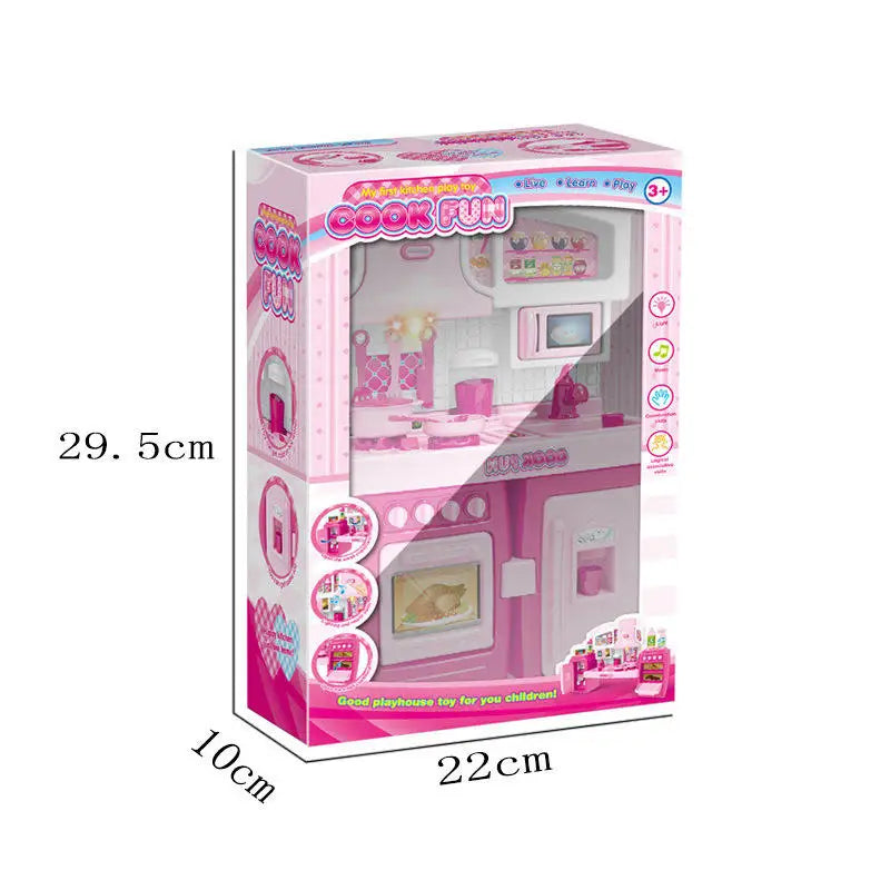 HKM-033235 Kids Kitchen Playset Tableware Simulated Cooking Toys for Girls Ages 5 and Up