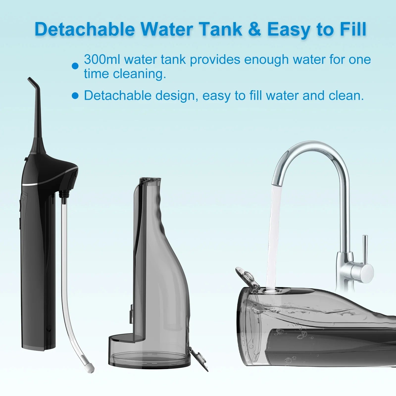 HKM-421651 Portable Oral Water Flosser with 4 Adjustable Modes for Home and Travel Use