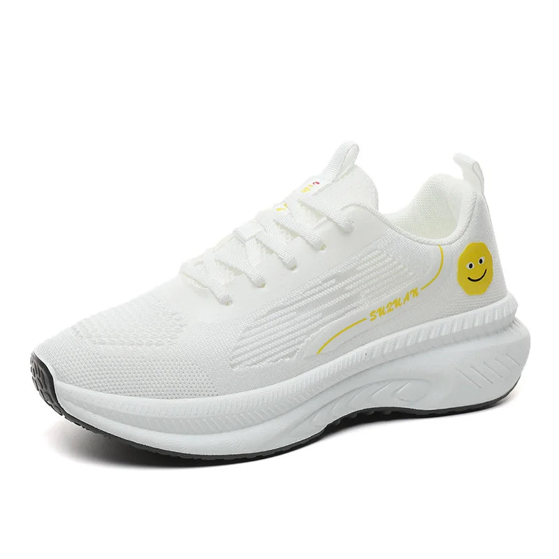 HKM-950611 K2510 New Women's Shoes Trendy Mesh Shoes Breathable Thick Sole Increase Versatile Mesh Sports Shoes for Students