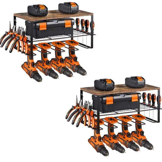 KTX-057171 Wall Mounted Wooden Tool Storage Organizer for Efficient Space Management