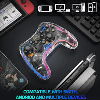 HKM-429651 RGB Wireless Pro Controller for Nintendo Switch, Switch Lite, OLED, Android, iOS, Windows PC