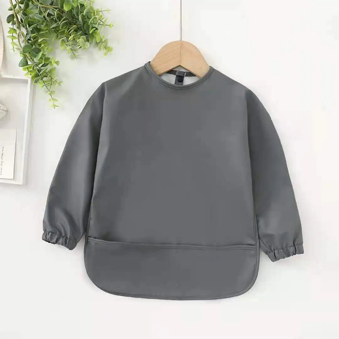 HKM-261331 Long Sleeve Waterproof Baby Eating Bib OEKO Tex 100 Standard