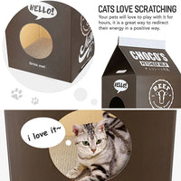 HKM-881747 Durable Corrugated Paper Cat Condo Scratching House for Cats