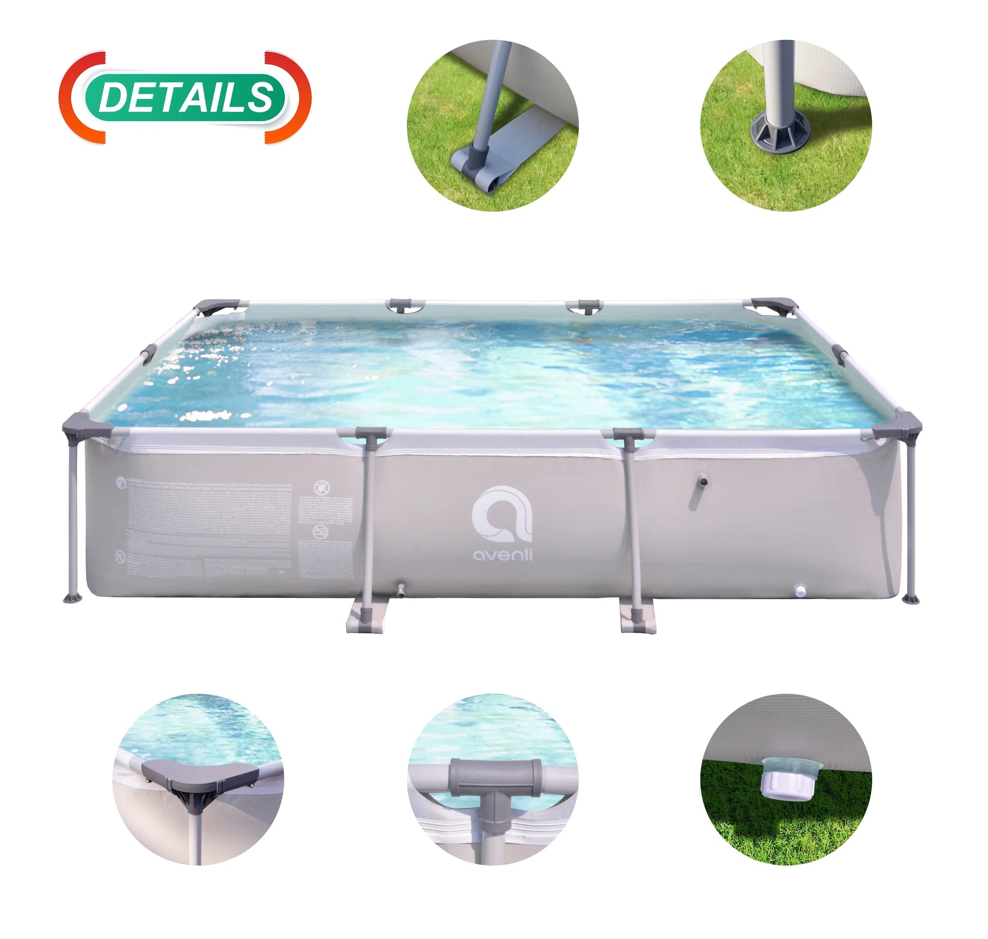 HKM-307091 Custom Logo Easy Set Outdoor Above Ground Family Swimming Pool