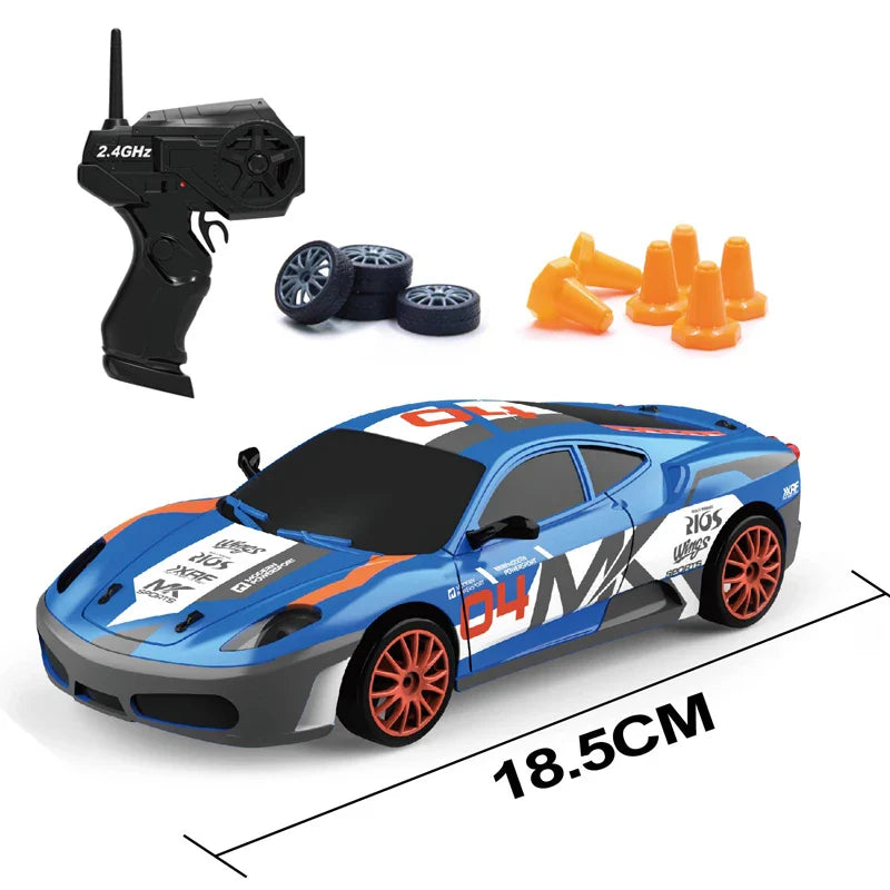 KTX-730195 1/24 Scale RC Electric Drift Racing Car, 4WD Remote Control Simulation Toy for Kids and Adults