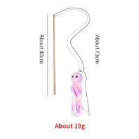 HKM-948435 Interactive Cat Teaser Wand Toy with Plush and Ribbon, 40cm