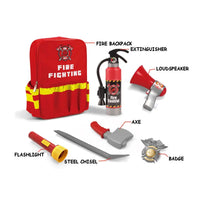 HKM-983507 Firefighter Role Play Toy Set with Backpack, Megaphone, and Fire Extinguisher for Kids