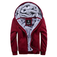 HKM-767507 Men's Jacket Sets Plush Padded Jacket Winter Sports Hoodie With Stand Collar Thick Canvas Material Hooded Baseball Clothing