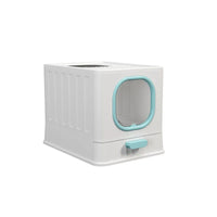 HKM-357459 Odor-Proof Foldable Cat Litter Box with Easy Clean Design and Splash Prevention