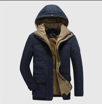 HKM-029651 Men's Jacket Sets Mens Winter Jacket CoatThickened Waterproof Canvas Coat Zipper Closure Windproof Clothing Men's Coats