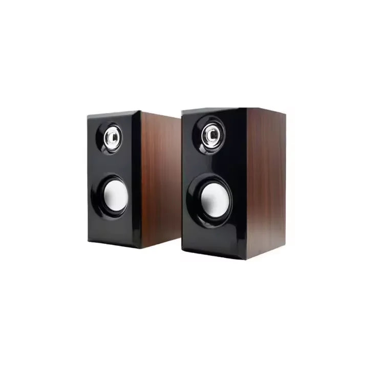 KTX-301459 Wooden 2.0 Hi-Fi Computer Speakers with USB Communication and DC Power Source