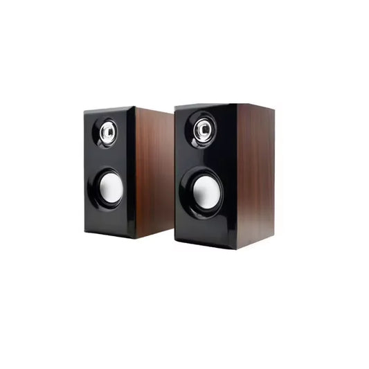 KTX-301459 Wooden 2.0 Hi-Fi Computer Speakers with USB Communication and DC Power Source