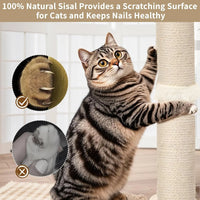 HKM-767635 Wood Cat Scratcher Tree Tower with Hanging Ball for Indoor Use
