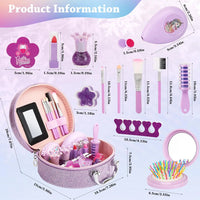 HKM-064851 Kids Nail Polish Set in Washable Makeup Bag for Ages 2-14 - Non-Toxic Pretend Play Cosmetic Toys