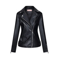 HKM-078227 Women's Fall/Winter European American Temperament Jacket PU Leather With Zipper Women's Clothing Jacket Custom