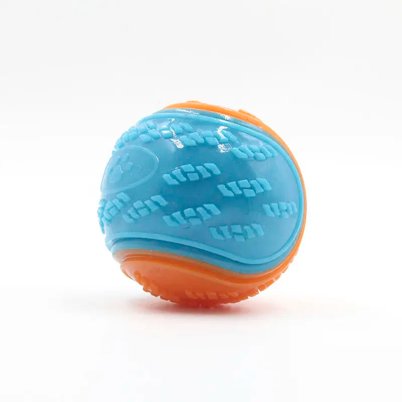 HKM-126931 Interactive 6.5 cm TPR Dog Chew Toy with Squeaker - Strong Splice Contrast Colour Ball