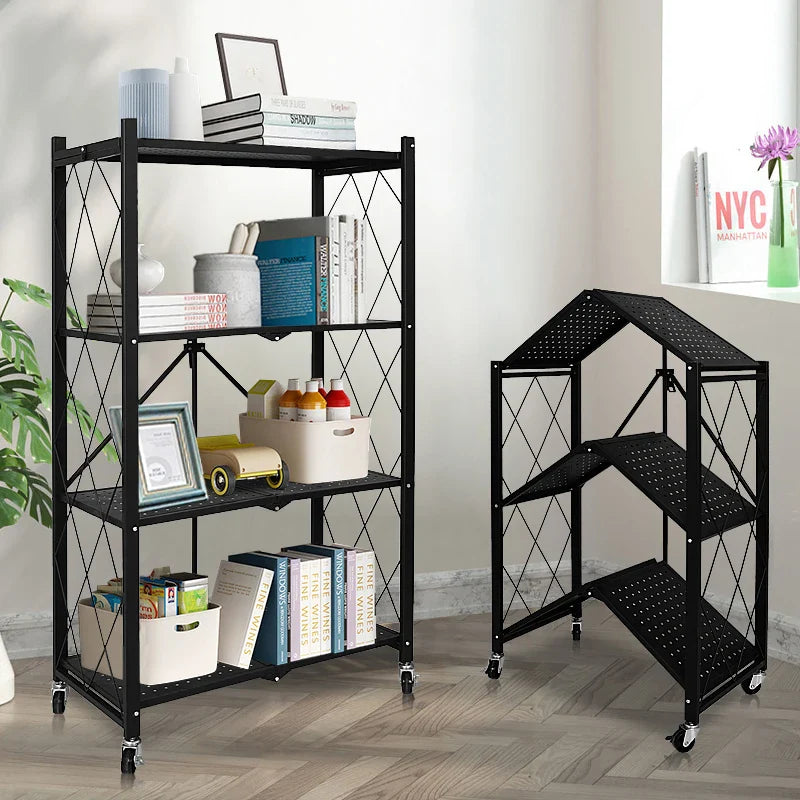 KTX-467347 Multifunctional Folding Kitchen and Bathroom Storage Rack Organizer