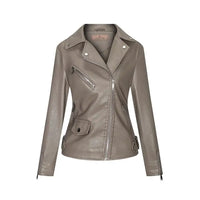 HKM-078227 Women's Fall/Winter European American Temperament Jacket PU Leather With Zipper Women's Clothing Jacket Custom