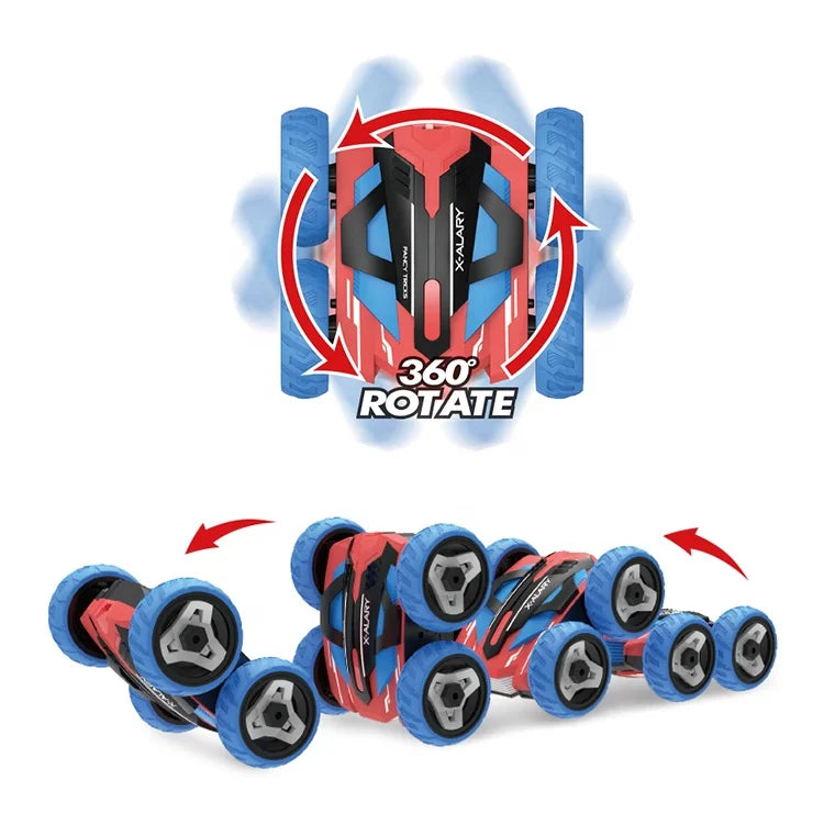 HKM-066003 1:20 Scale 2.4G Double-Sided Remote Control Stunt Car with 360° Flip & Rotate Feature for Kids