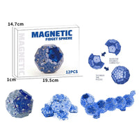 HKM-739475 12 Piece Magnetic Fidget Sphere Set - Engaging Pentagonal Magnets for Creative Play and Stress Relief