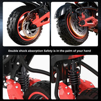 HKM-7204051 Electric Scooter 1600W Motor 48V 18Ah Battery 31 Mile Range 10-Inch Off-Road Tires Dual Disc Brakes Foldable