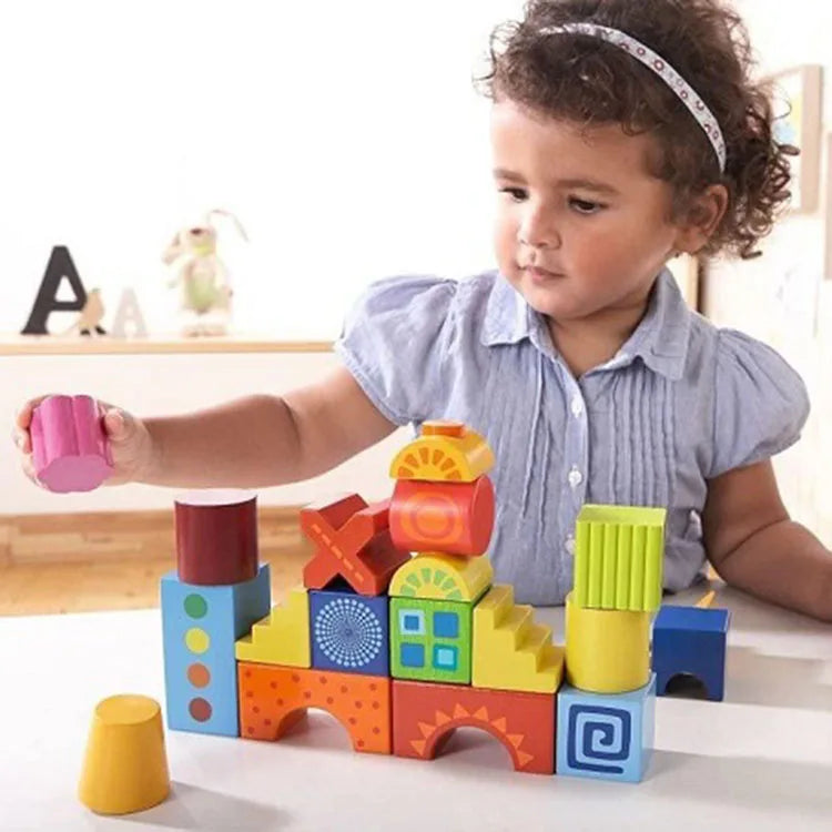 KTX-325459 Wooden Building Block Set for Creative Model Building and Educational Play