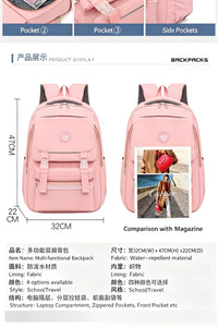 New Trend Large Capacity Junior High School Backpack Unisex Cartoon Softback Fashionable Nylon Anti-Splash Design Waterproof