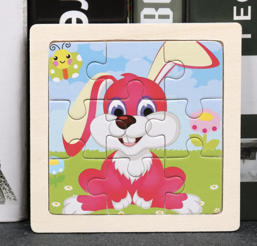 KTX-777619 Wooden Animal Puzzle Toy for Toddlers Age 1-3 - Educational and Interactive Learning Game