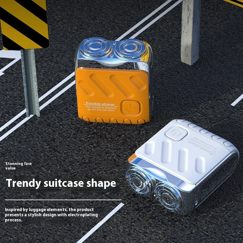 HKM-881555 Portable Mini Electric Beard Razor with Twin Blade for Face Use, USB Rechargeable