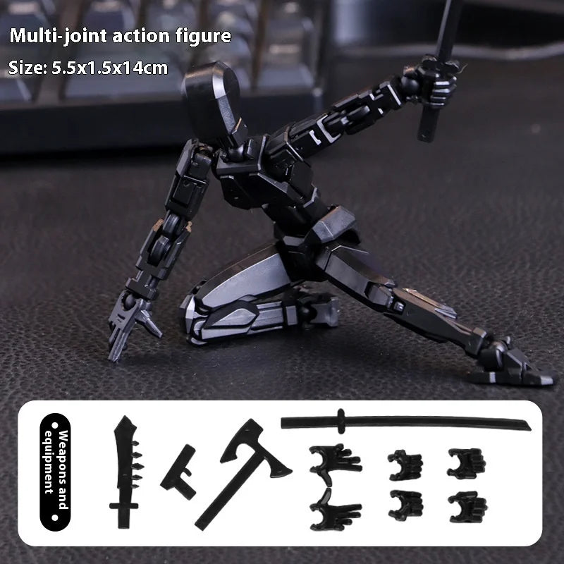 KTX-551379 Movable 3D Dummy Robot Anime Action Figure - PVC Multifunctional Fidget Toy for Kids with Autism