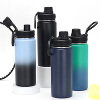 HKM-240403 Large Capacity Outdoor Sports Kettle with Straw - Multi-color 304 Stainless Steel, BPA Free