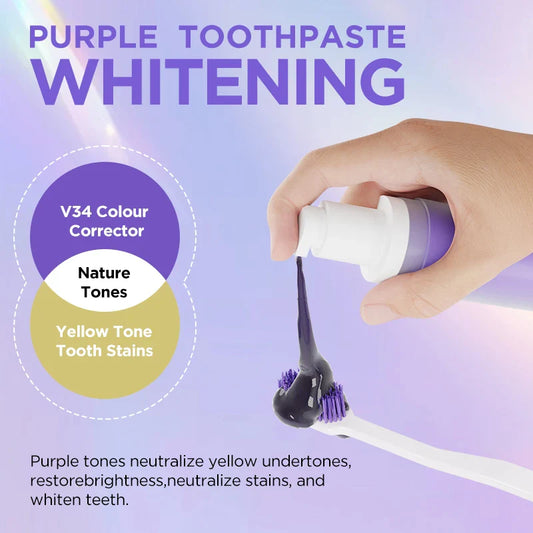 HKM-602451 V34 Purple Teeth Whitening Essence with Mint Flavor for Professional Results