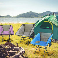 HKM-585043 Portable 7075 Aluminum Folding Moon Chair for Outdoor Activities, Includes Carry Bag
