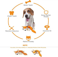 HKM-389075 Durable Interactive Plush Dog Toy with Squeaker – Cute Fox Design for Chewing and Anxiety Relief