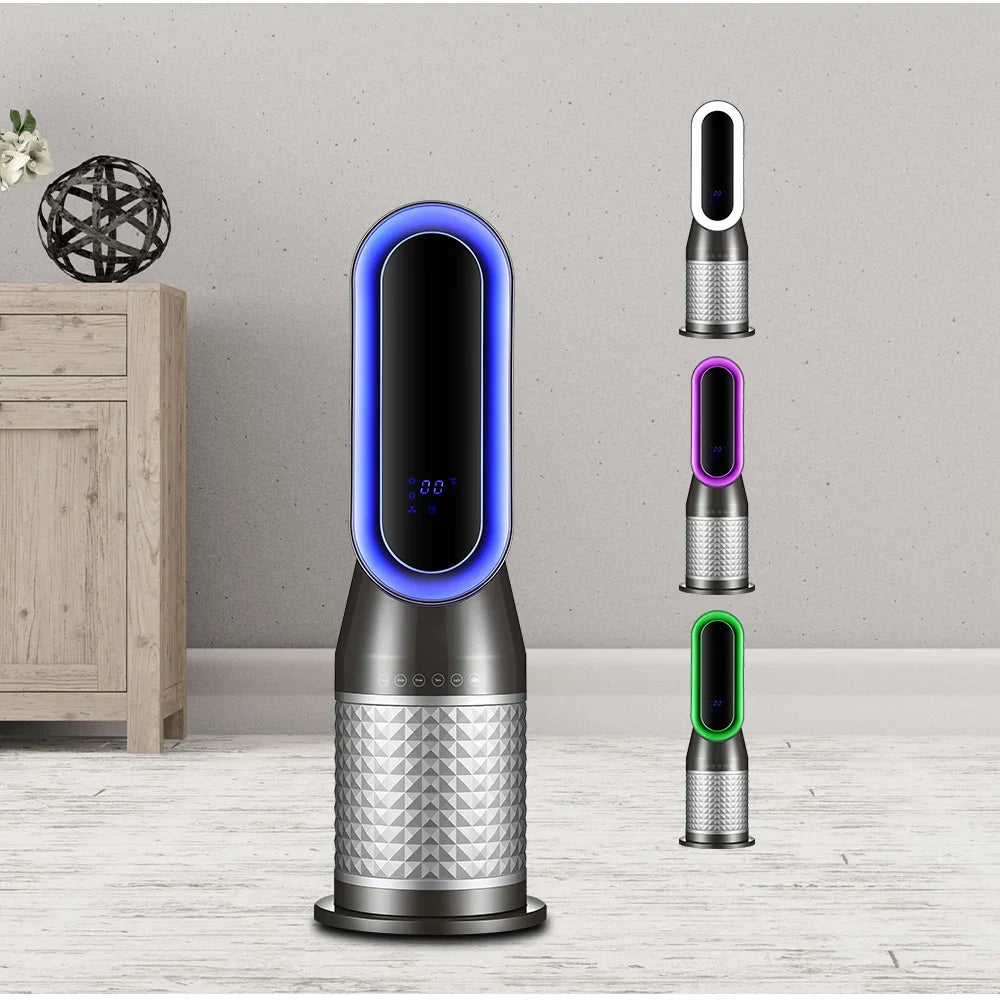 KTX-410003 Bladeless Electric Fan Heater with Night Light – 2000W Dual Purpose Portable Device for Home and Office Use