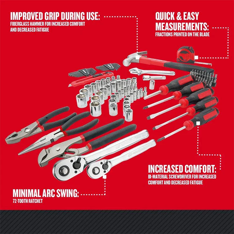 KTX-936595 216-Piece Electrician Tool Set with Socket and Wrench Kit for Automotive Repairs
