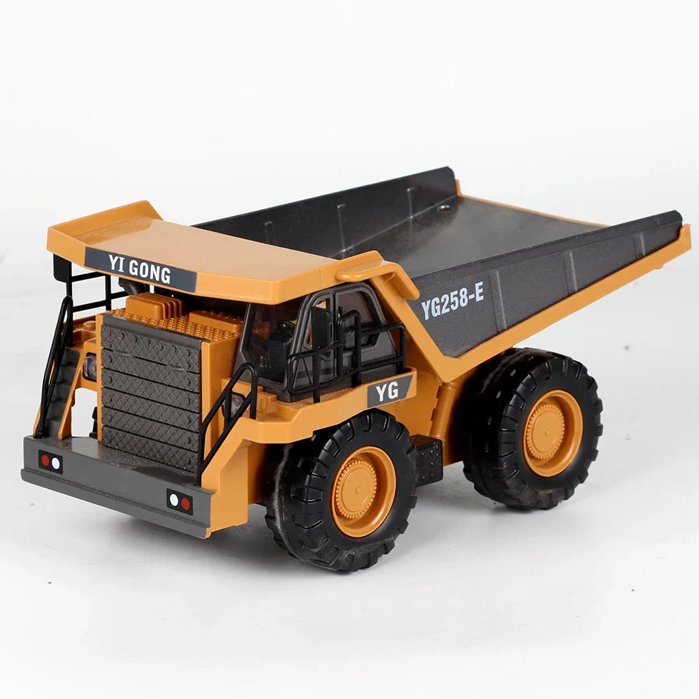 KTX-451091 Remote Control Alloy Engineering Bulldozer Toy with Light and Sound - 2.4G Wireless Excavator Vehicle