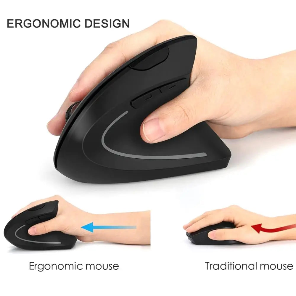 HKM-773139 Ergonomic Wireless Vertical Mouse with Adjustable DPI for Comfort and Ease of Navigation