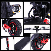 HKM-7204051 Electric Scooter 1600W Motor 48V 18Ah Battery 31 Mile Range 10-Inch Off-Road Tires Dual Disc Brakes Foldable
