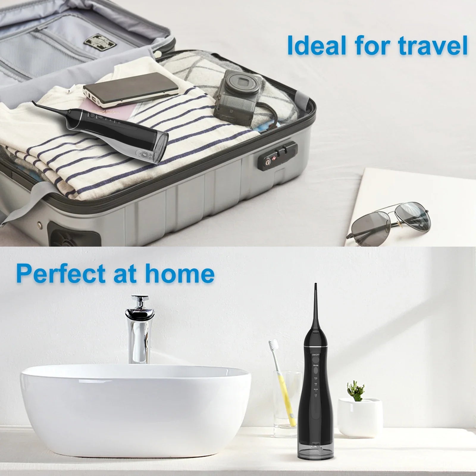 HKM-421651 Portable Oral Water Flosser with 4 Adjustable Modes for Home and Travel Use