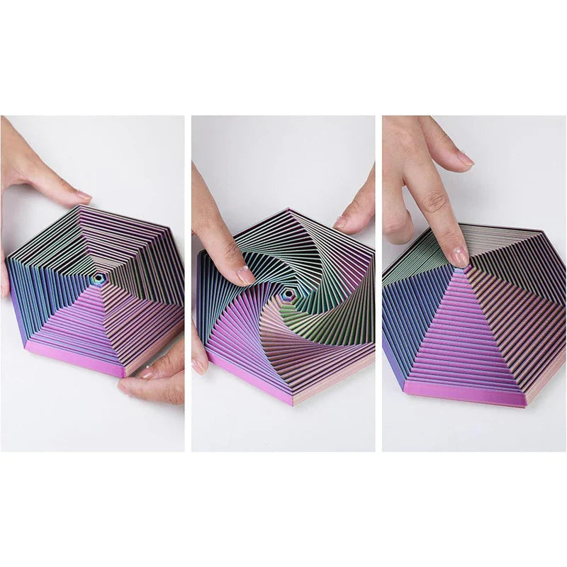 KTX-080275 3D Printed Fractal Hexagon Fidget Spiral Toy for Stress Relief and Anxiety Management