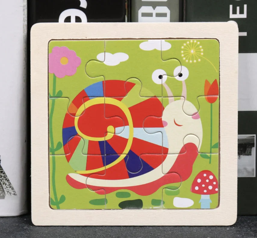 KTX-777619 Wooden Animal Puzzle Toy for Toddlers Age 1-3 - Educational and Interactive Learning Game