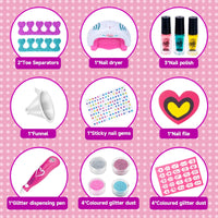 HKM-392531 Kids Nail Polishing Playset with Makeup Accessories for Ages 2-7