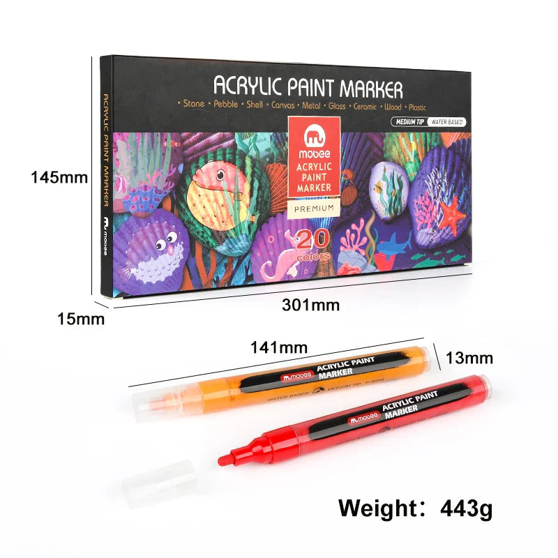 KTX-754899 Custom Logo Large Capacity Water-based Acrylic Paint Marker Set for Student Drawing